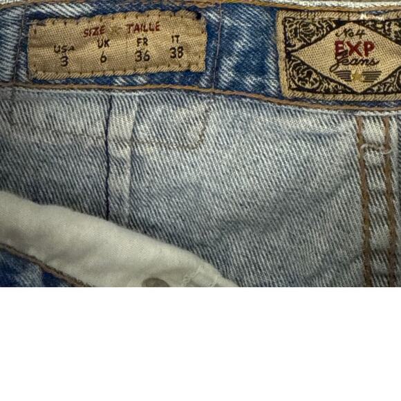 Express EXP No 4 Vintage Acid Wash USA Tapered High Waist Mom Jeans Size 3 - Picture 6 of 7